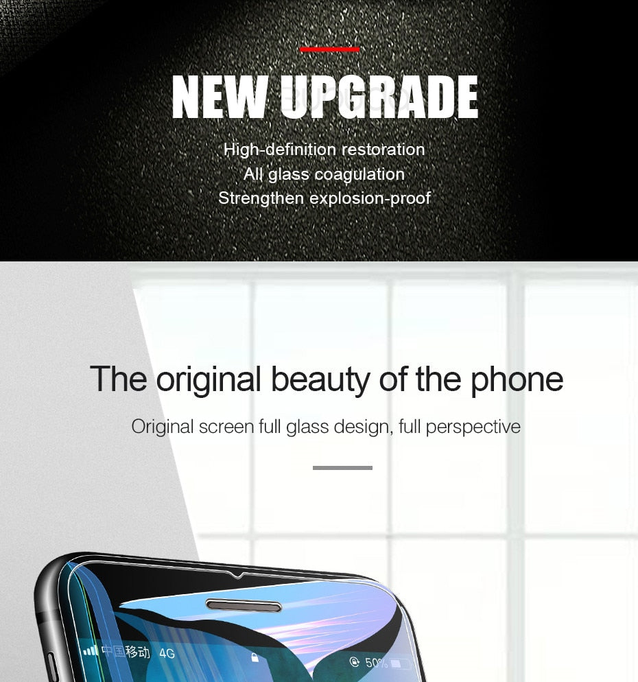 Full Cover Glass on the For  iPhone X XS Max XR Tempered Glass For iPhone 7 8 6 6s Plus 5 5S SE 11 Pro Screen Protector