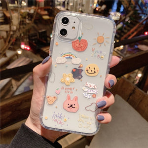 Cartoon Bear Phone Case For Apple iphone 11 Pro X XS Max XR Soft TPU Back Cover For iphone 7 8 plus 7plus Cute Lovely Clear Case